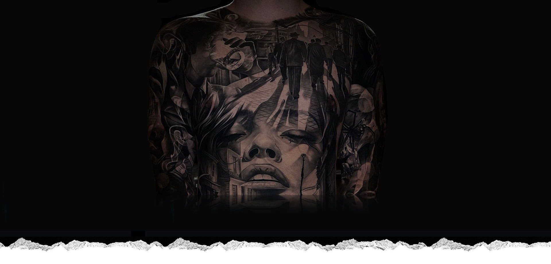 Smooth Blak tattoo ink hero background