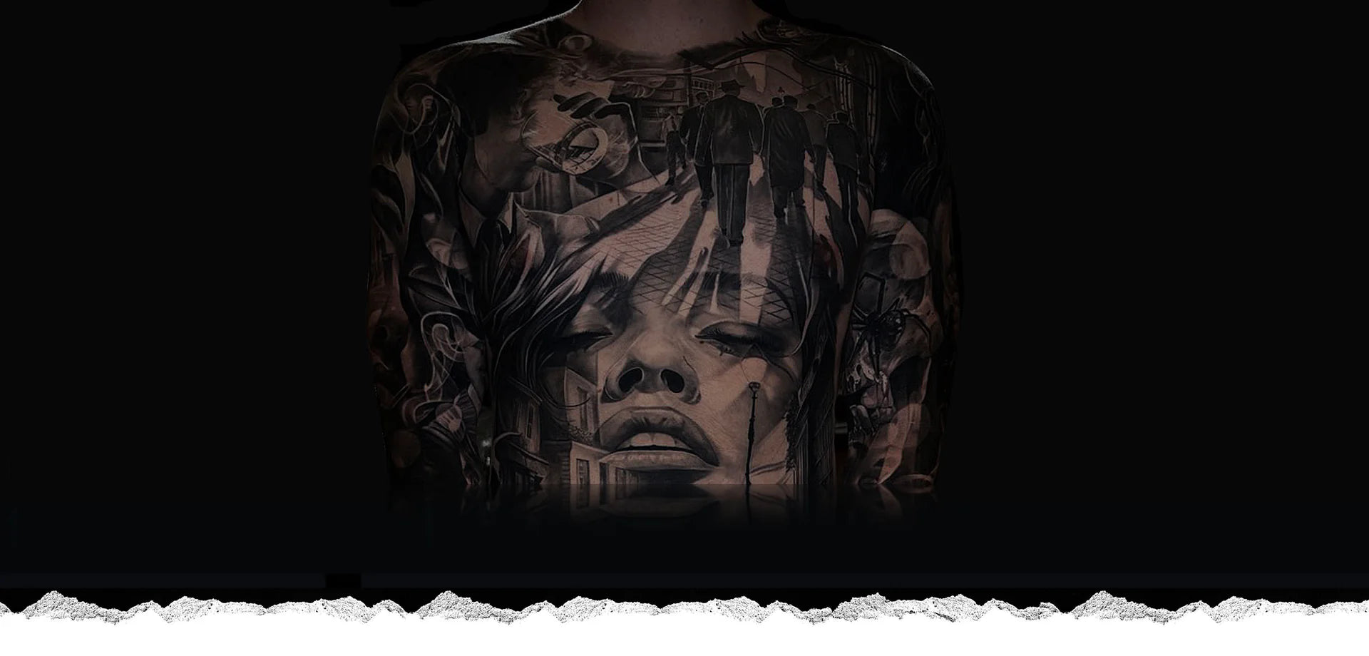 Smooth Blak tattoo ink hero background